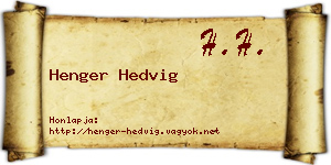 Henger Hedvig névjegykártya